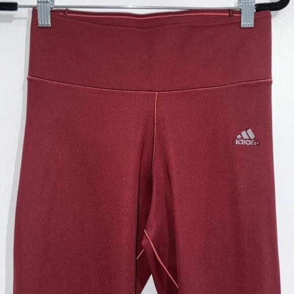 Adidas Womens High-Rise Maroon Climalite Leggings Size F - Picture 5 of 9